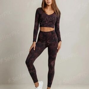 Women's Black And Purple Tie-dye Lululemon Crop Top